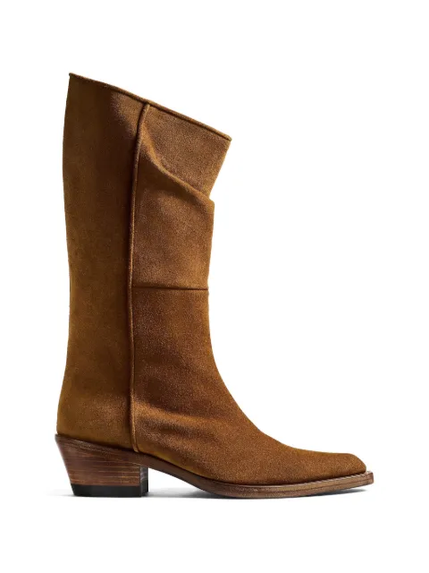 KHAITE Clive suede cowboy boots