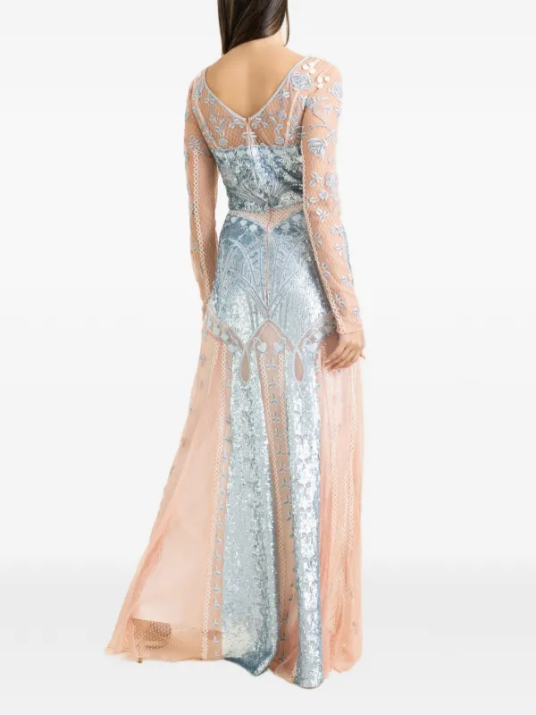 london embellished maxi dress Kyle | Cream Sequin Floral Embellished Square-Neck Maxi Dress