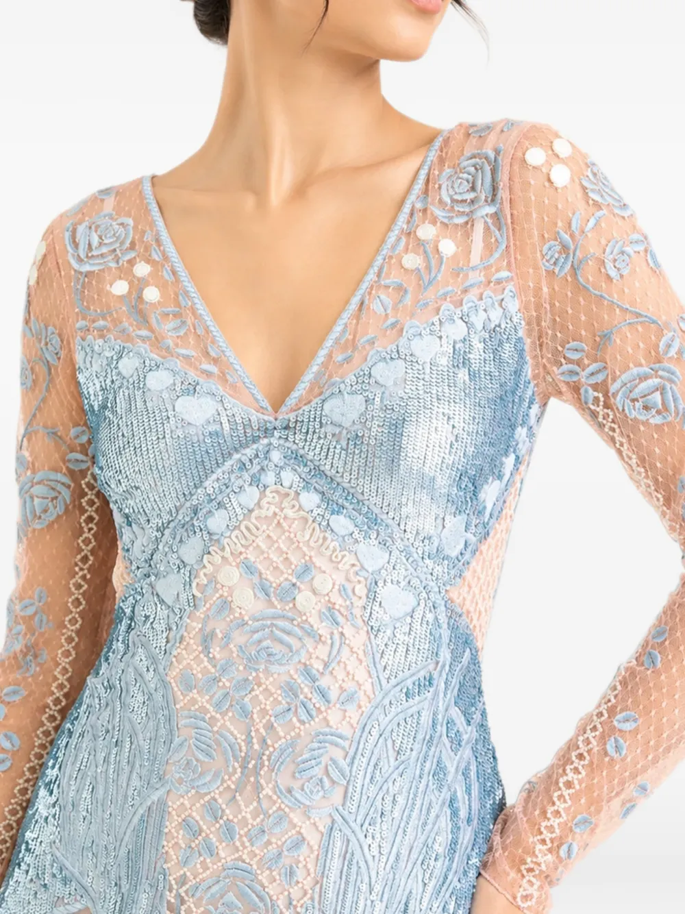 Temperley London Gigi maxi-jurk verfraaid met pailletten Blauw