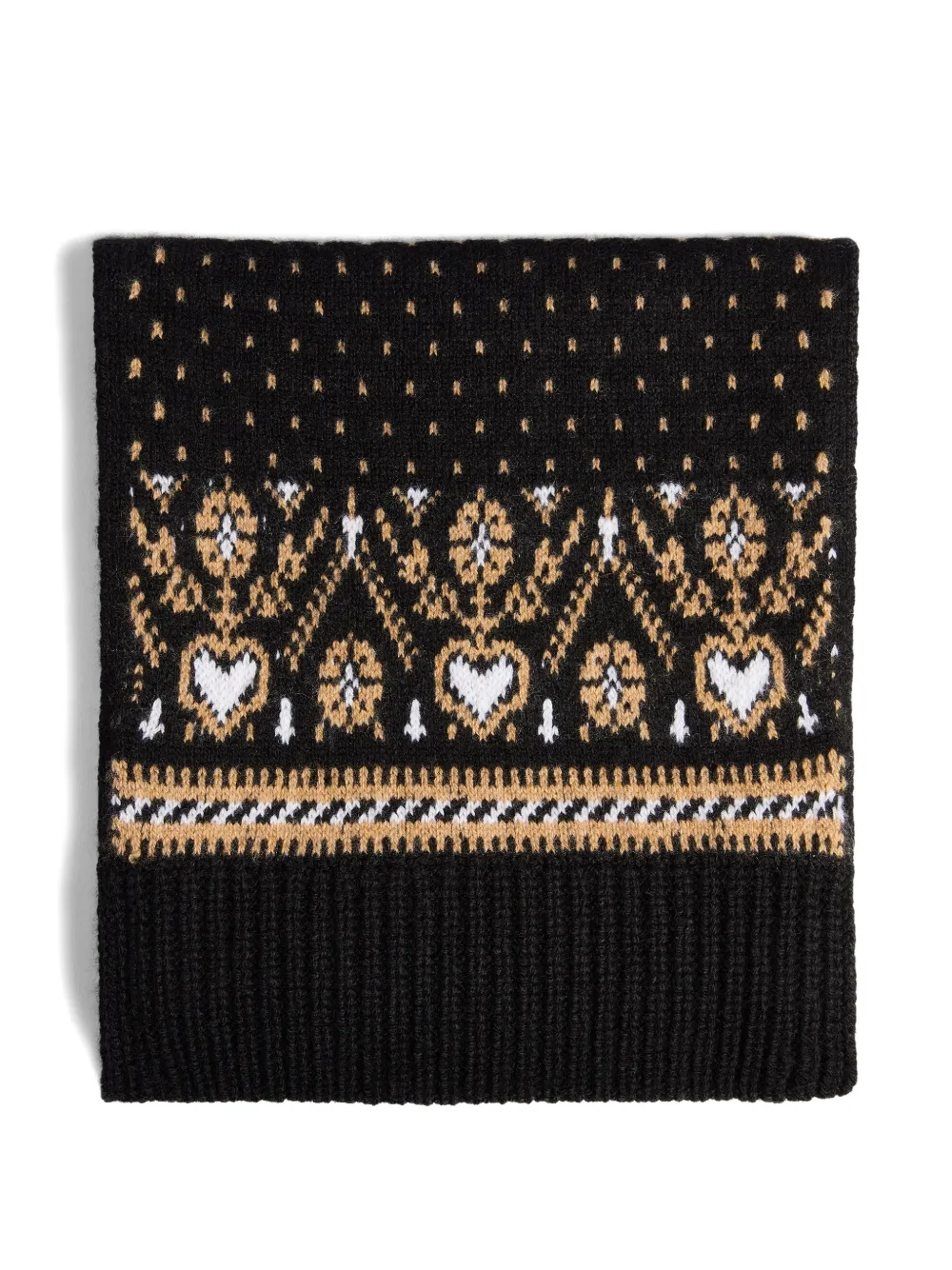 KHAITE Lucrene scarf in black and camel multi - Nero