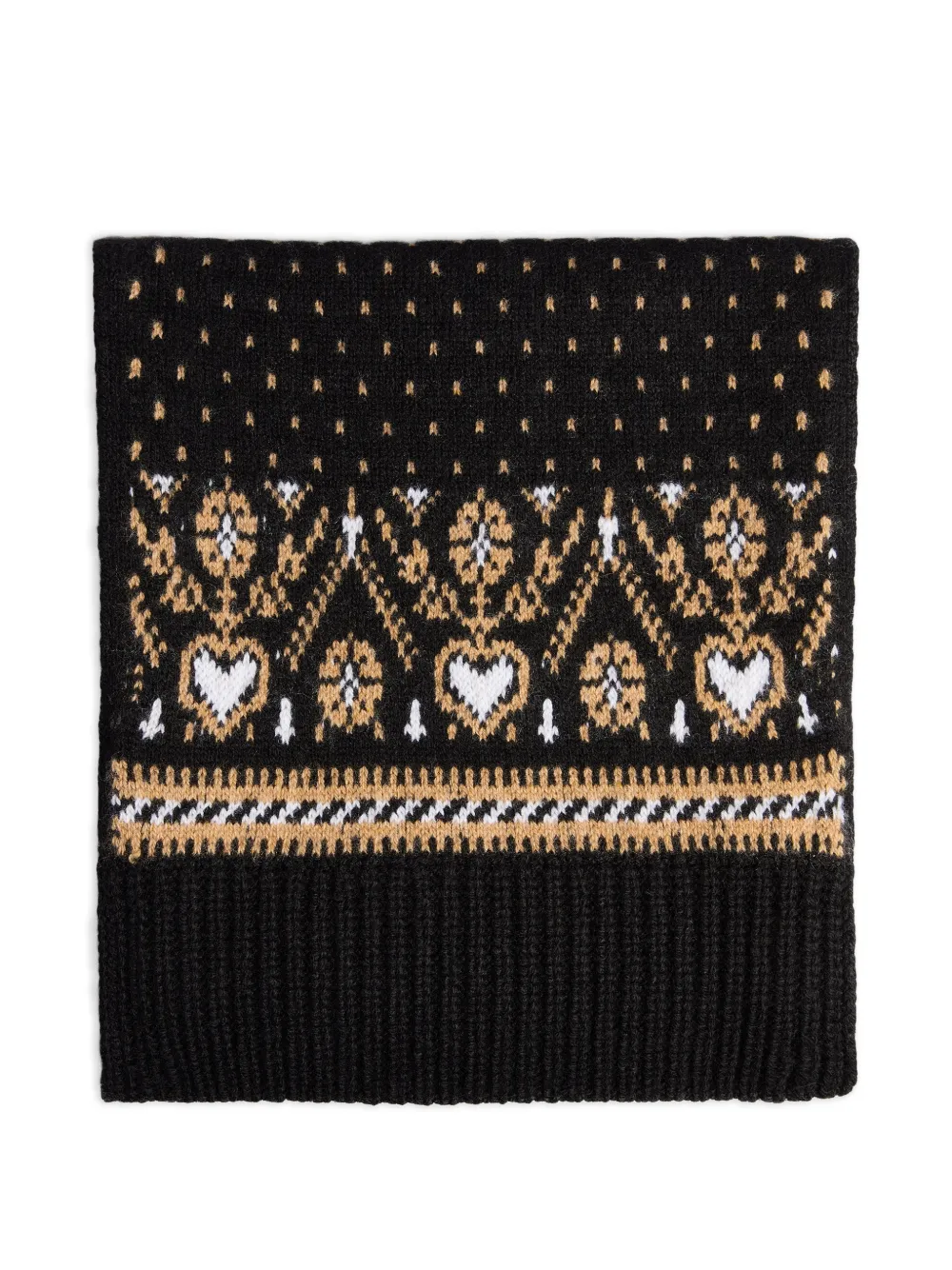 KHAITE Lucrene scarf in black and camel multi - Nero