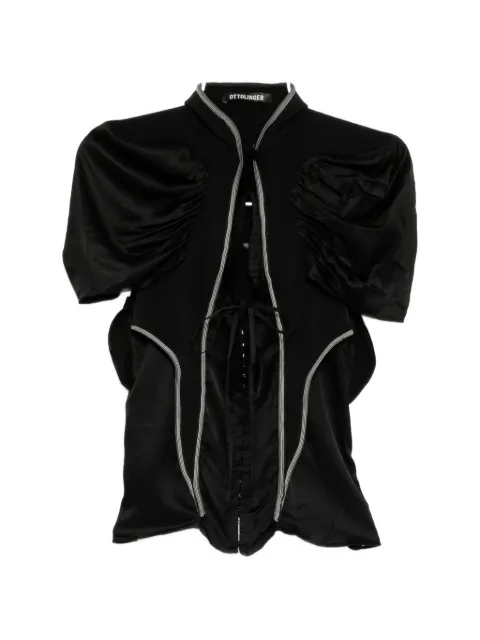 Ottolinger contrast-trim gathered-sleeve top