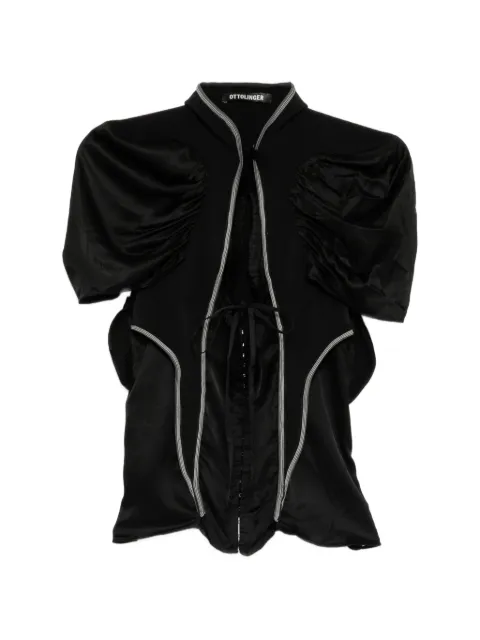 Ottolinger contrast-trim gathered-sleeve top