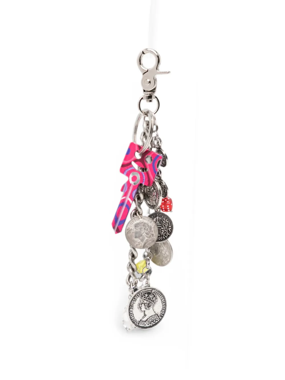 Ottolinger Chance coin-pendant bag charm - Silber