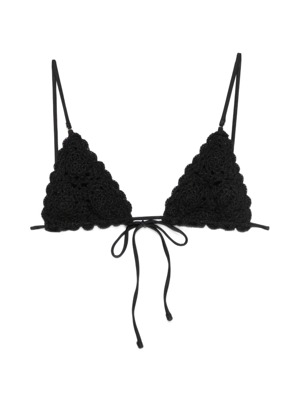 Frankies Bikinis Elena crochet-knit triangle bikini top - Nero