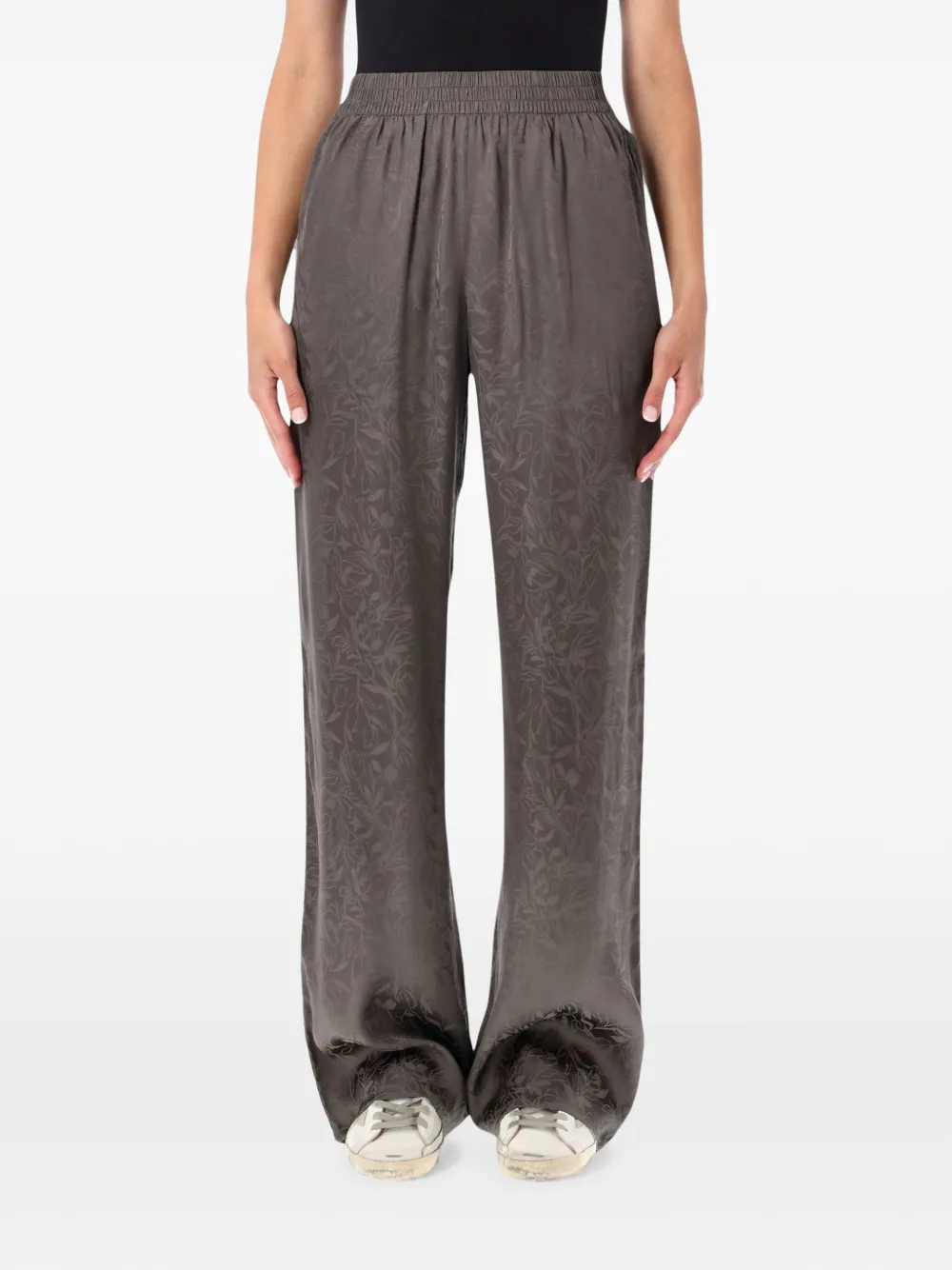 Golden Goose jacquard-floral elasticated-waist trousers - Grau
