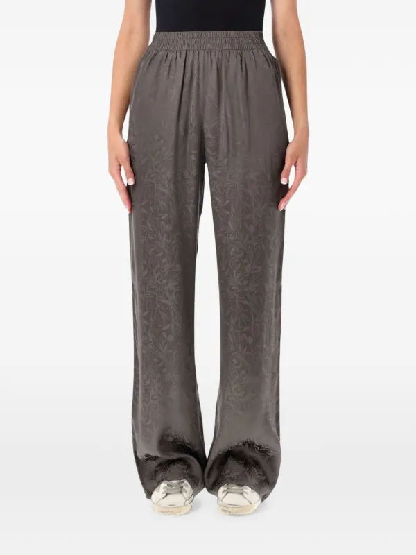 Golden Goose Jacquard-floral Elasticated-waist Trousers in Grey