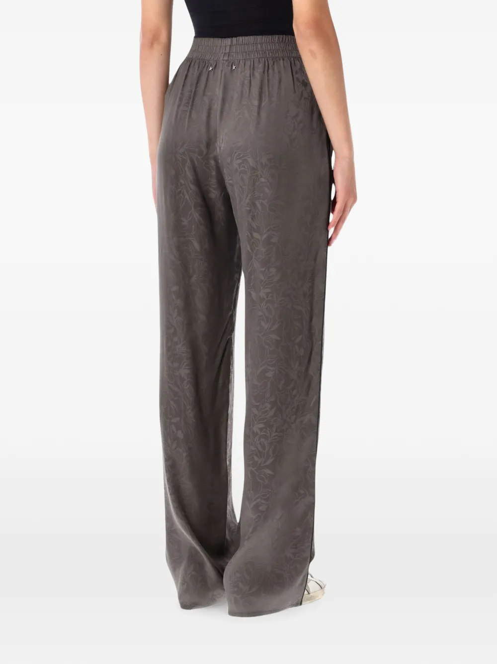 Golden Goose Broek met elastische taille bloemen-patroon en jacquard Grijs