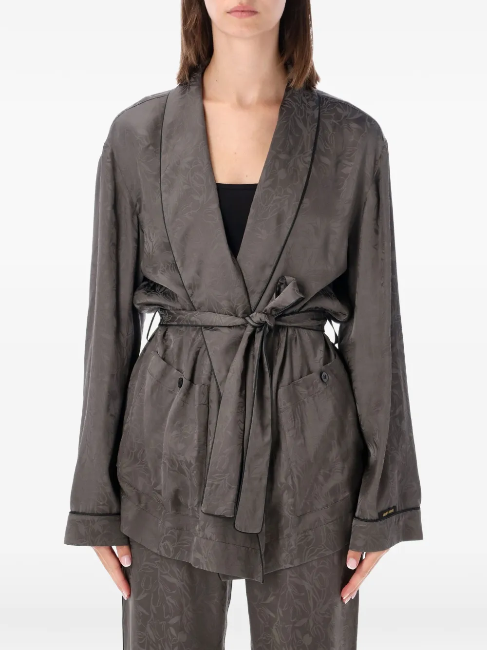 Golden Goose floral-jacquard belted jacket - Grau