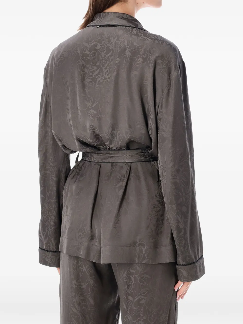 Golden Goose Jack met bloemenjacquard en ceintuur Grijs