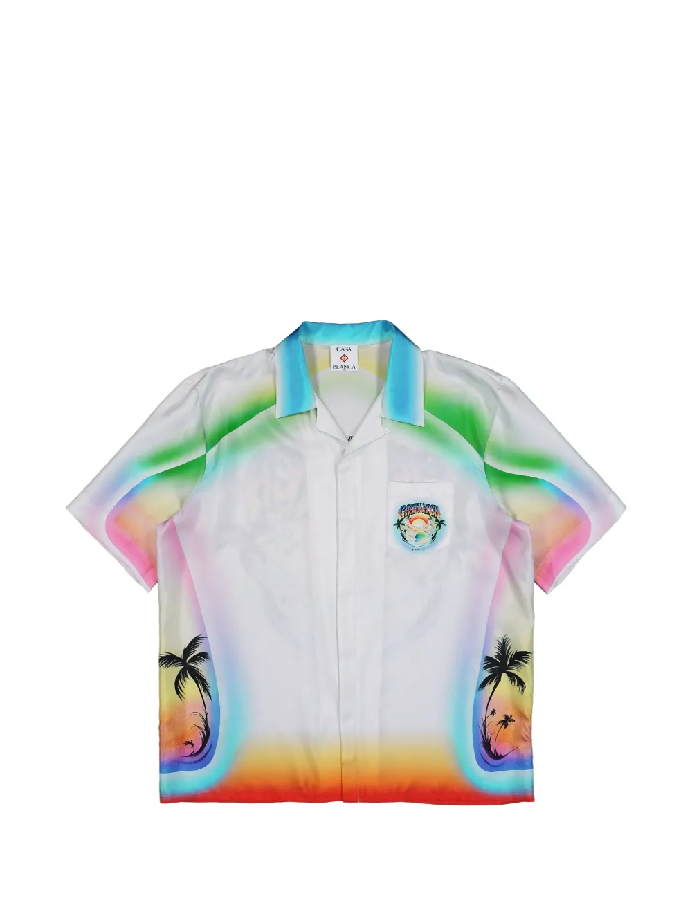 Casablanca Airspray Cuban-collar shirt - Bianco