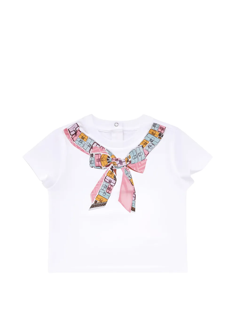 Fendi Kids bow-print T-shirt - Bianco