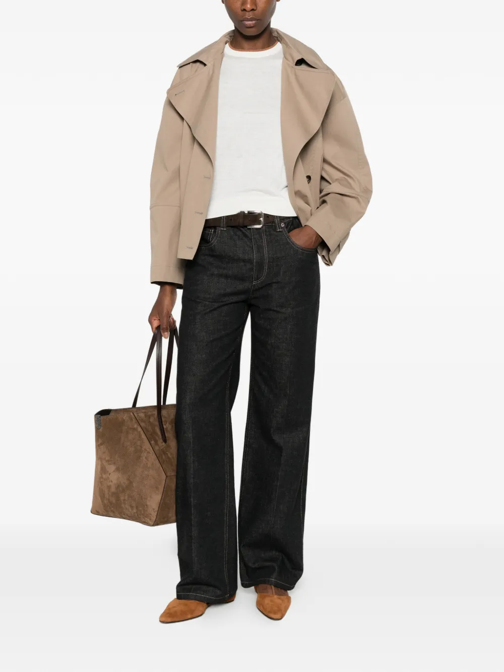  Max Mara Top Con Ribete En Contraste - Blanco 