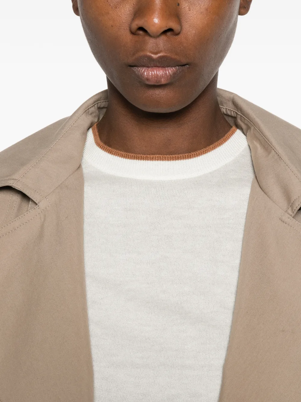 Max Mara T-shirt met contrasterende afwerking Wit