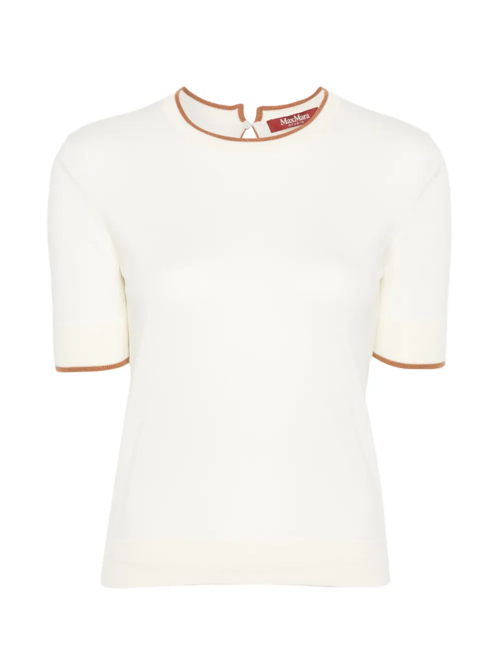 Max Mara Top con finiture a contrasto - Bianco