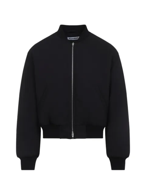 Jil Sander ribbed-trim zip-up bomber jacket