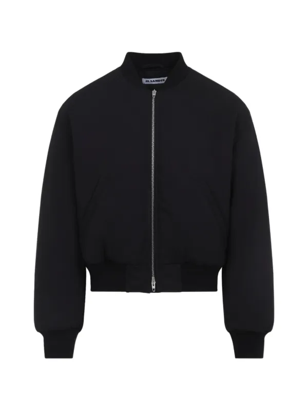 Jil Sander リブトリム ボンバージャケット | ブラック | FARFETCH JP