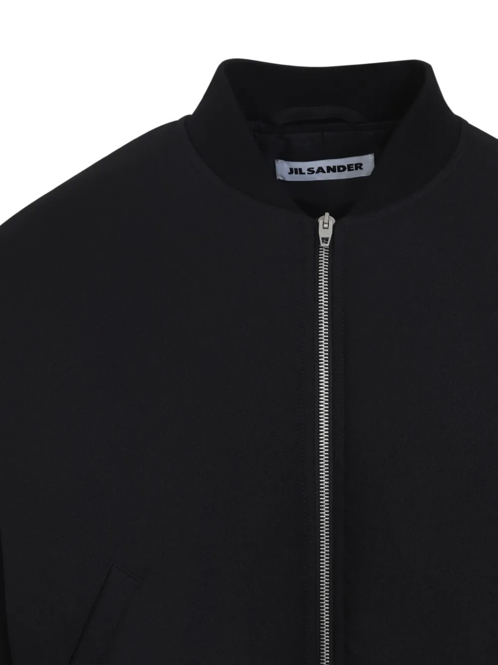 Jil Sander Bomberjack met geribbelde afwerking Zwart