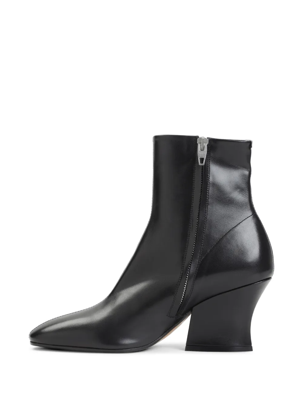 Jil Sander block-heel leather ankle boots Zwart