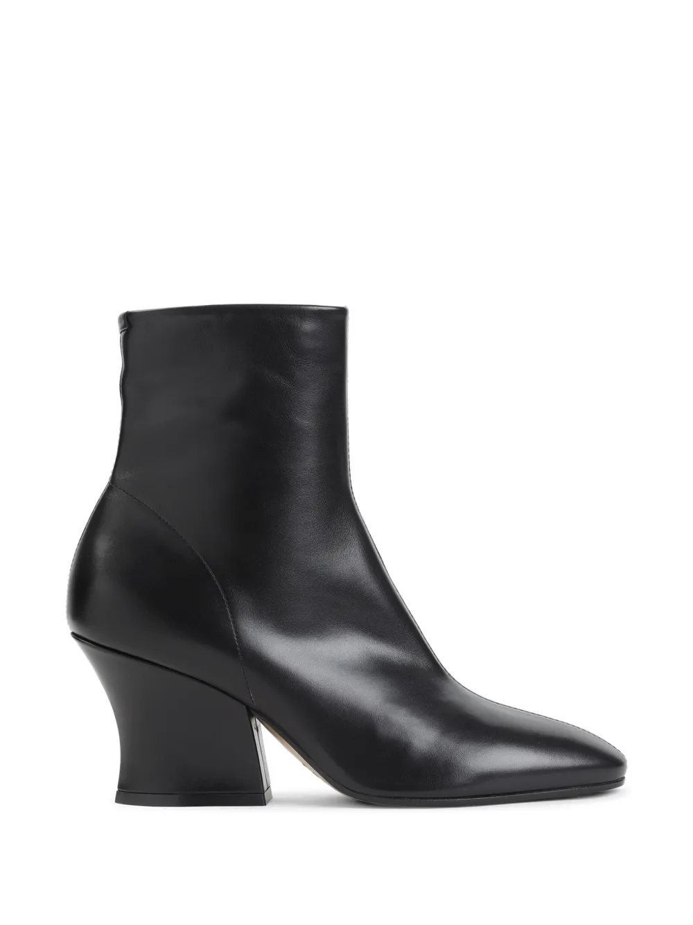 Jil Sander block-heel leather ankle boots Zwart