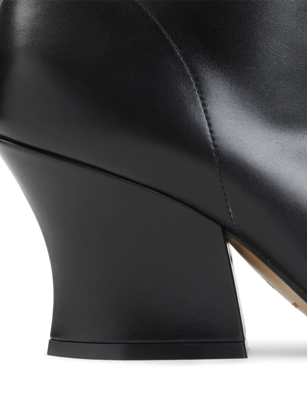 Jil Sander block-heel leather ankle boots Zwart