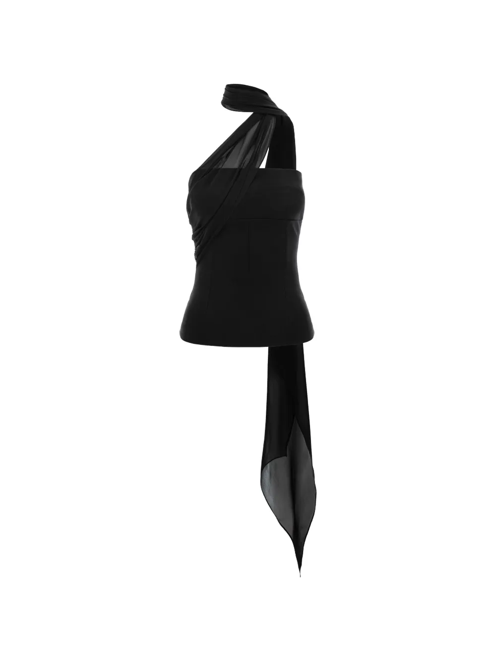MANURÍ Elsa draped-panel top - Nero