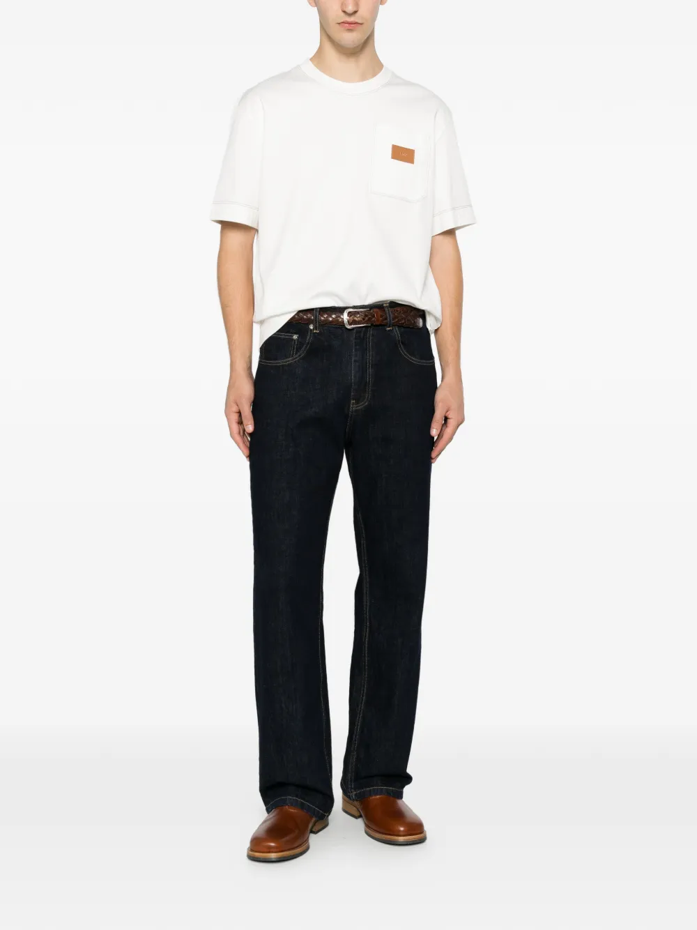 FENDI T-shirt met logopatch Wit