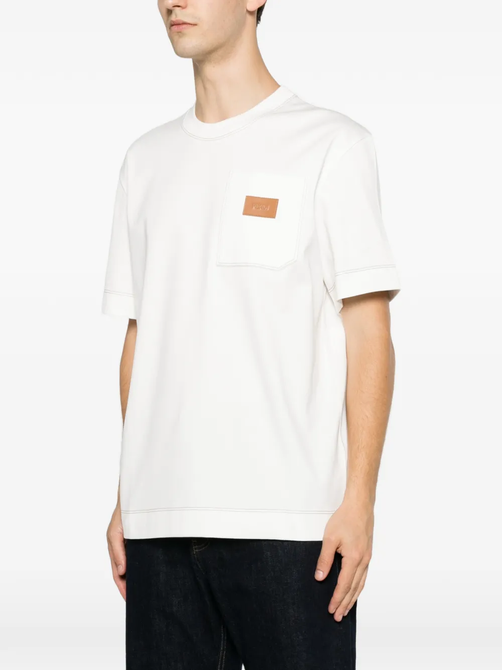 FENDI T-shirt met logopatch Wit