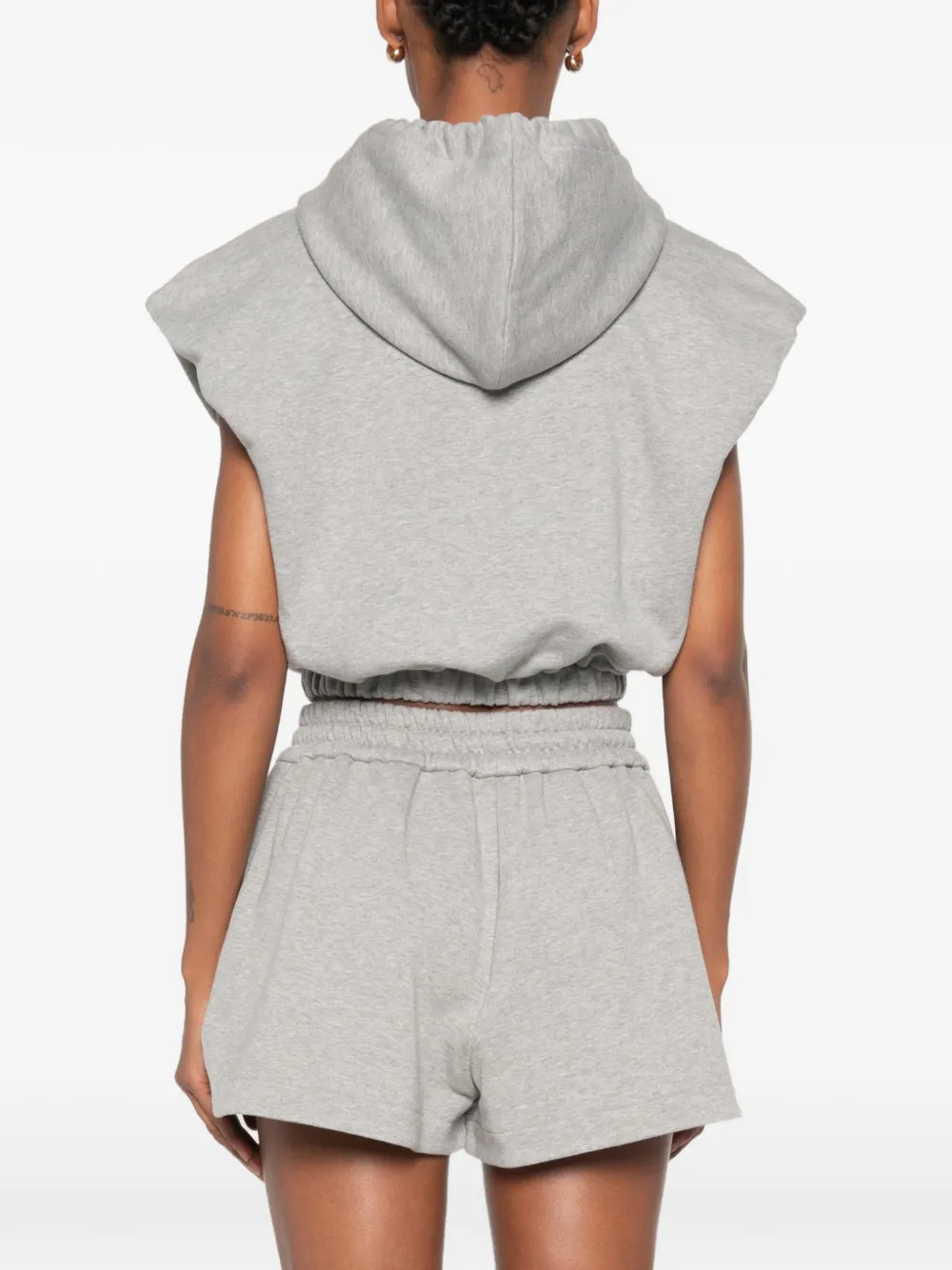 FENDI Mouwloze hoodie met logopatch Grijs