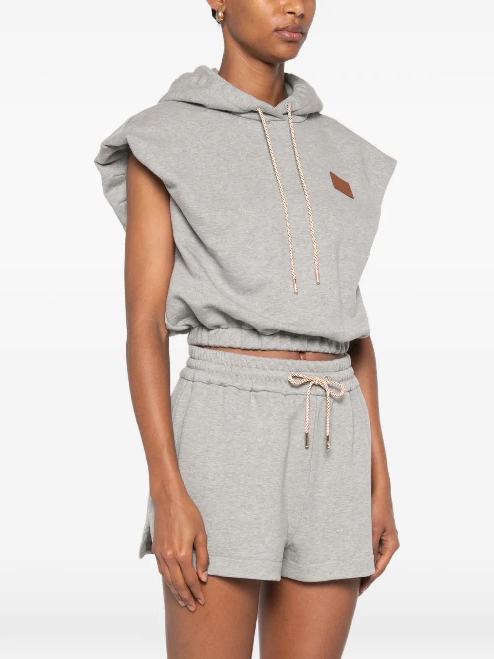 FENDI Mouwloze hoodie met logopatch Grijs