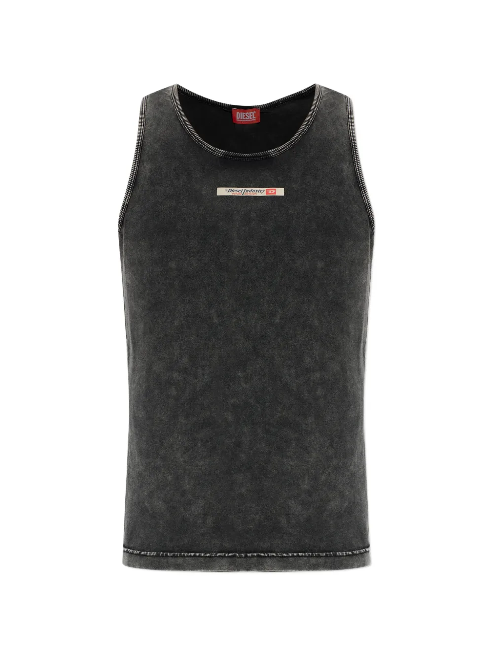 Diesel Kevin acid-wash logo-patch vest - Grigio