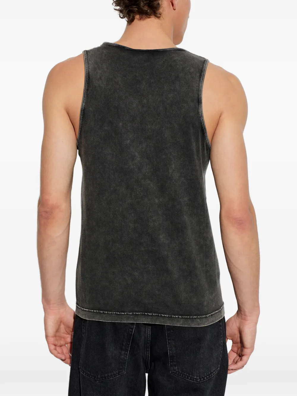 Diesel Kevin spencer met logopatch en acid wassing Grijs