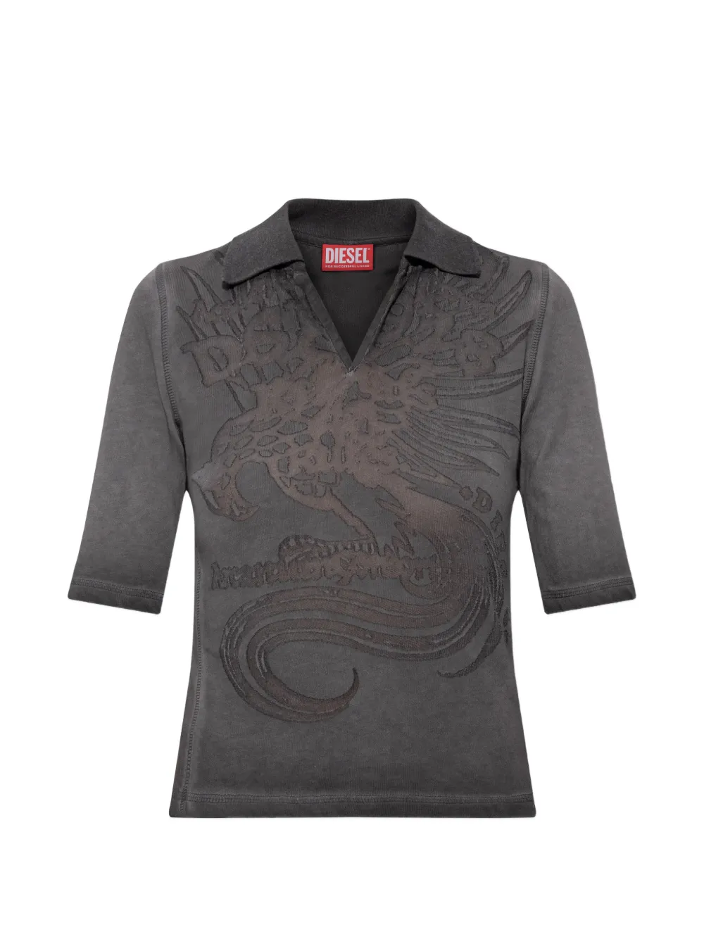 Diesel T-Bea burnout-logo T-shirt - Grigio