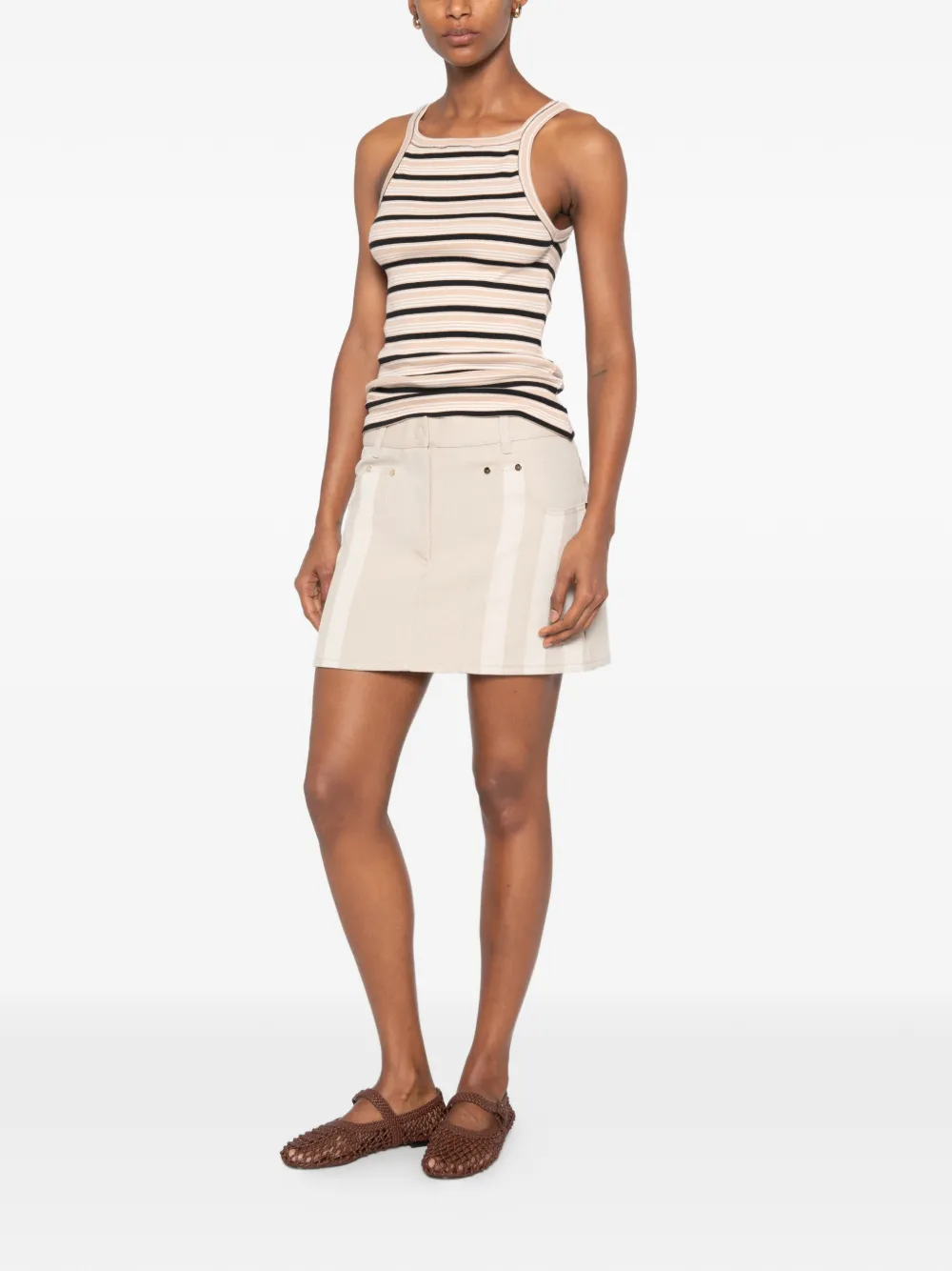 FENDI Mini-rok met logopatch Beige