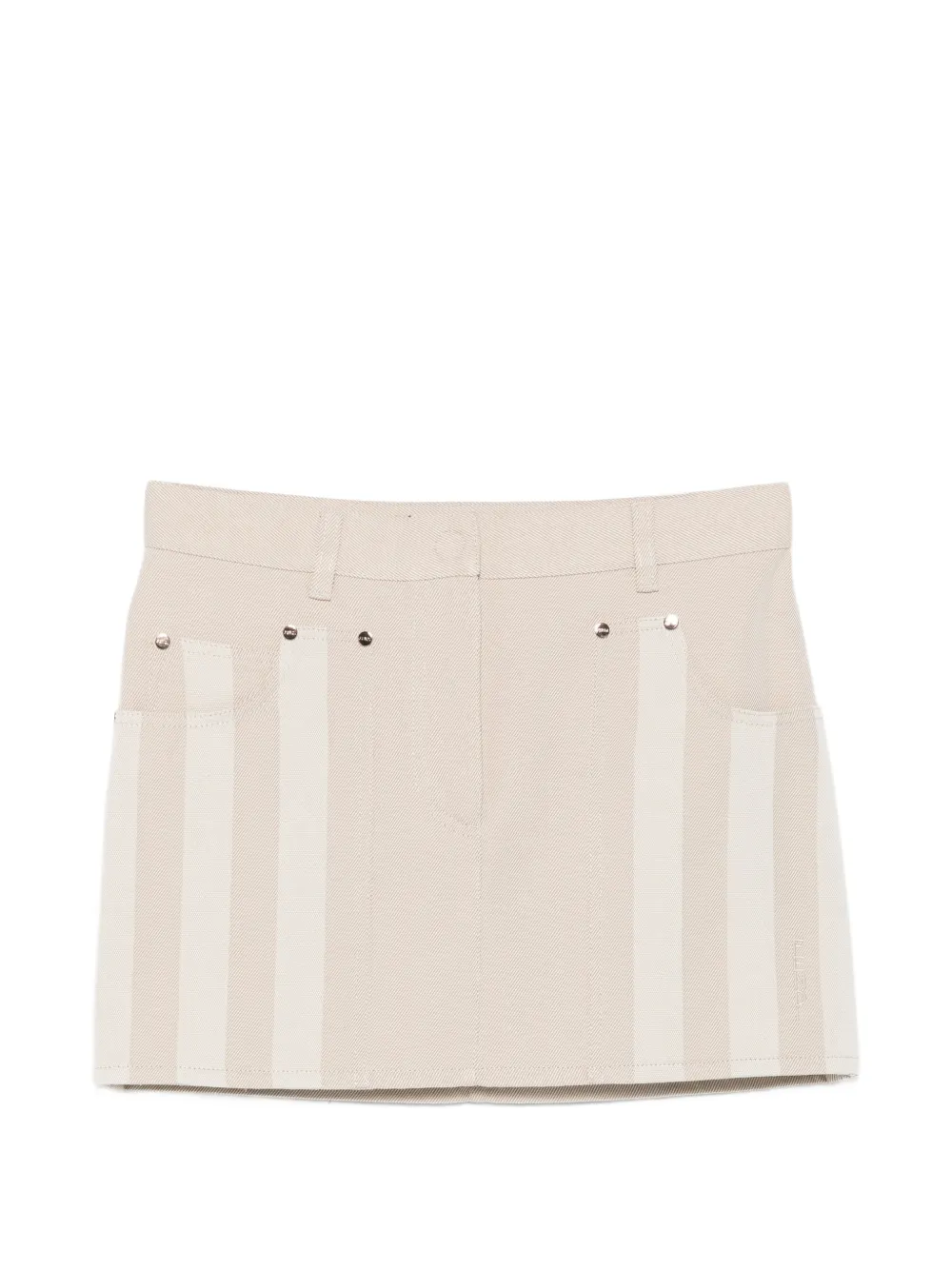 FENDI logo-patch mini skirt - Toni neutri
