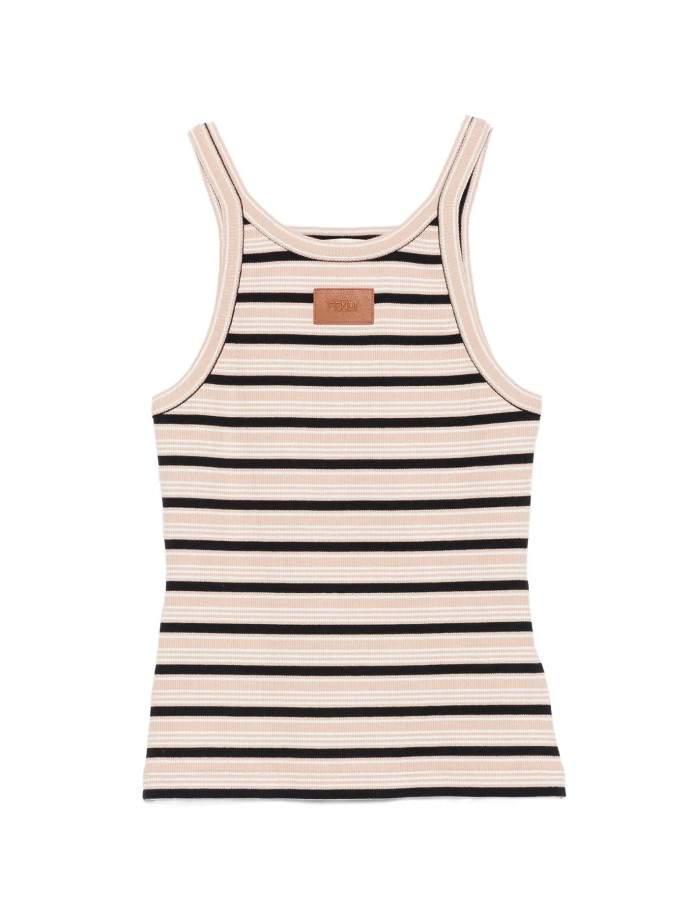 FENDI striped ribbed-knit tank top - Rosa