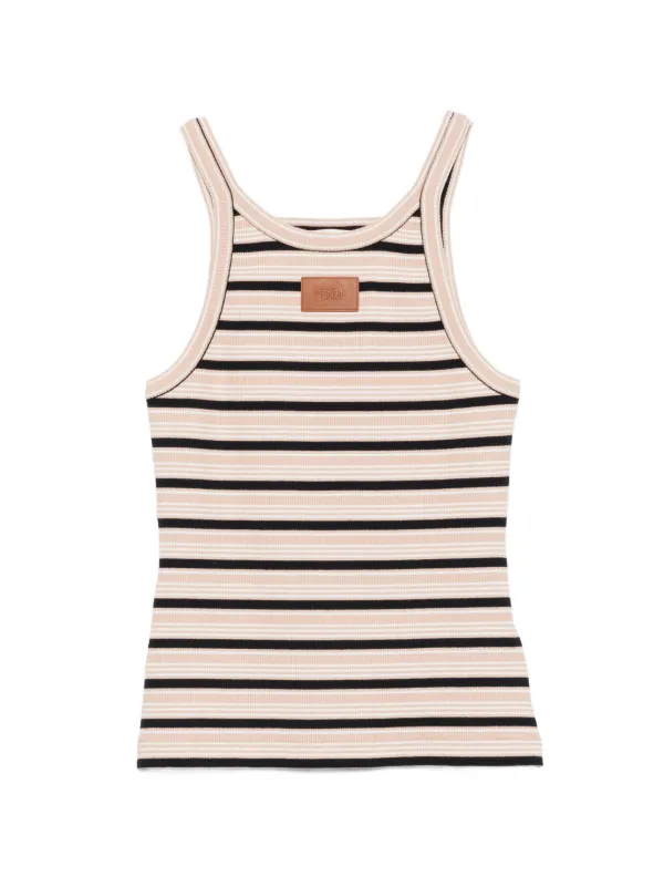Fendi Cotton Striped Knit Top in Pink