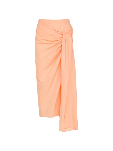 KHAITE — Shay knot-detail draped midi skirt