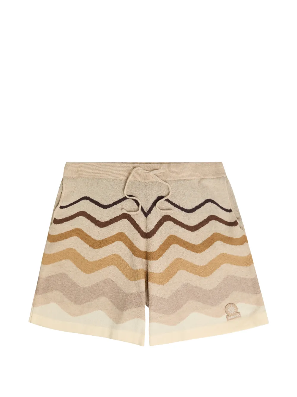 SANDBANKS chevron-knit drawstring shorts - Nude