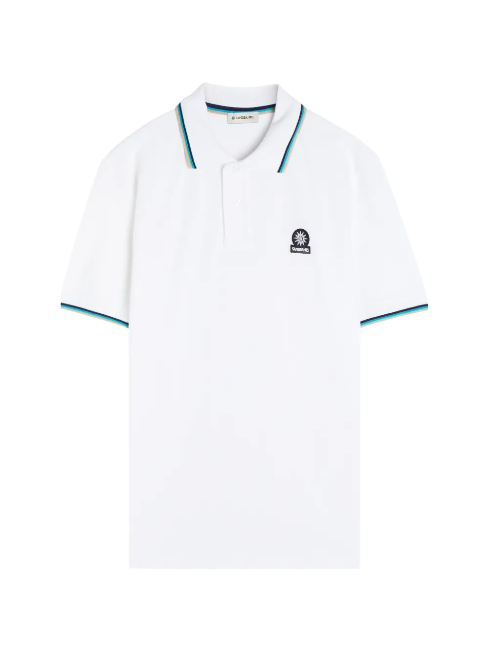 SANDBANKS logo-patch tipped polo shirt - Weiß