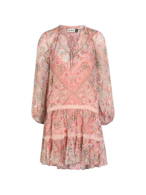 rixo pink mini dress Rixo Golden Silk-Blend Mini Dress