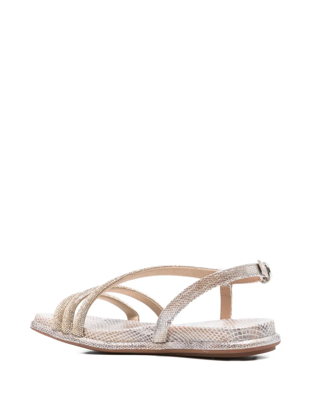 ALMA EN PENA crystal-embellished snakeskin-effect sandals Zilver