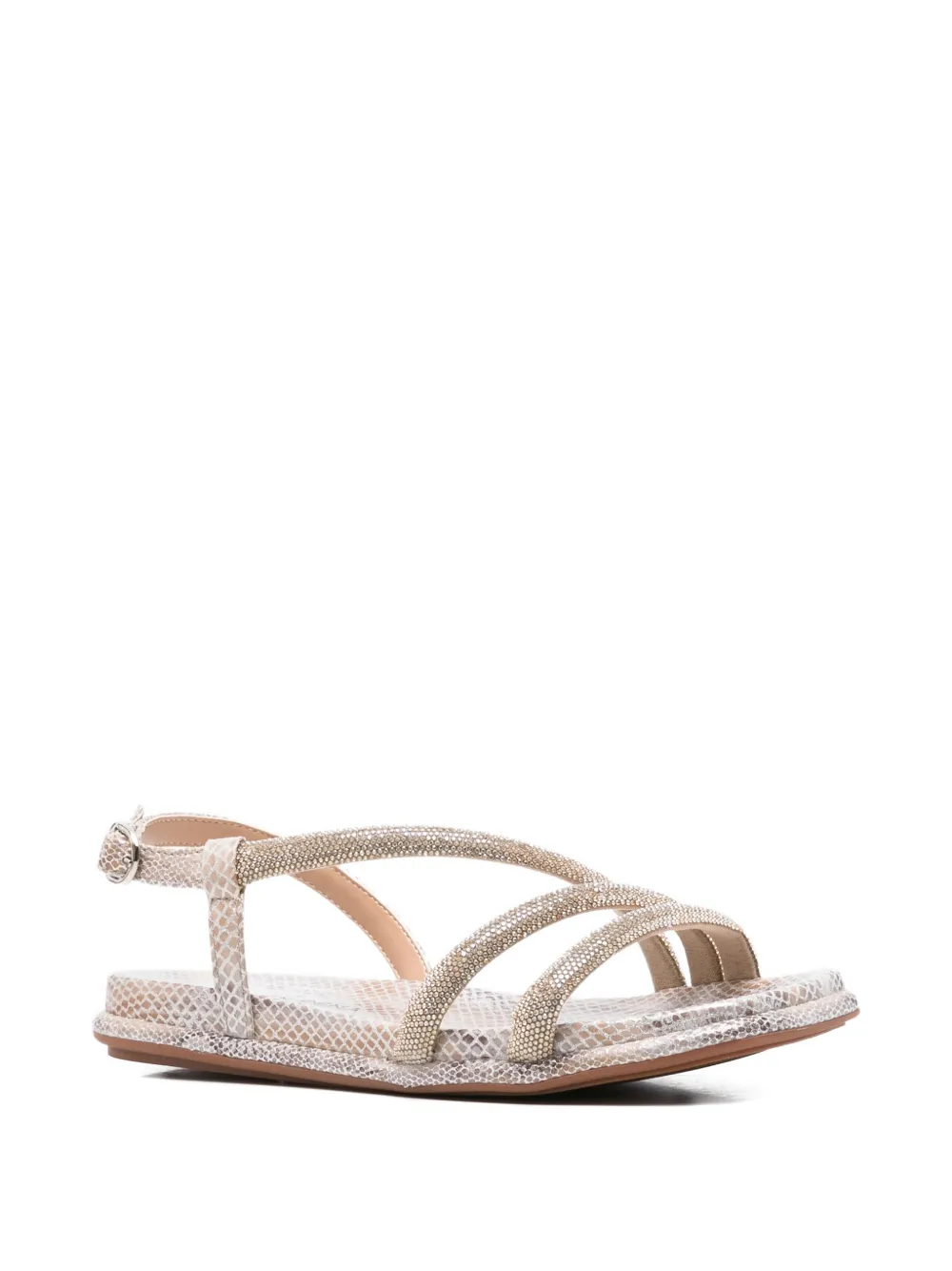 ALMA EN PENA crystal-embellished snakeskin-effect sandals Zilver