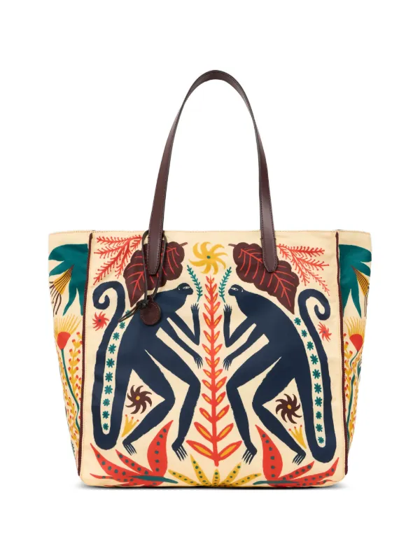 Etro X Tabby Booth Nylon Unfold Me Bag with Print in Neutrals