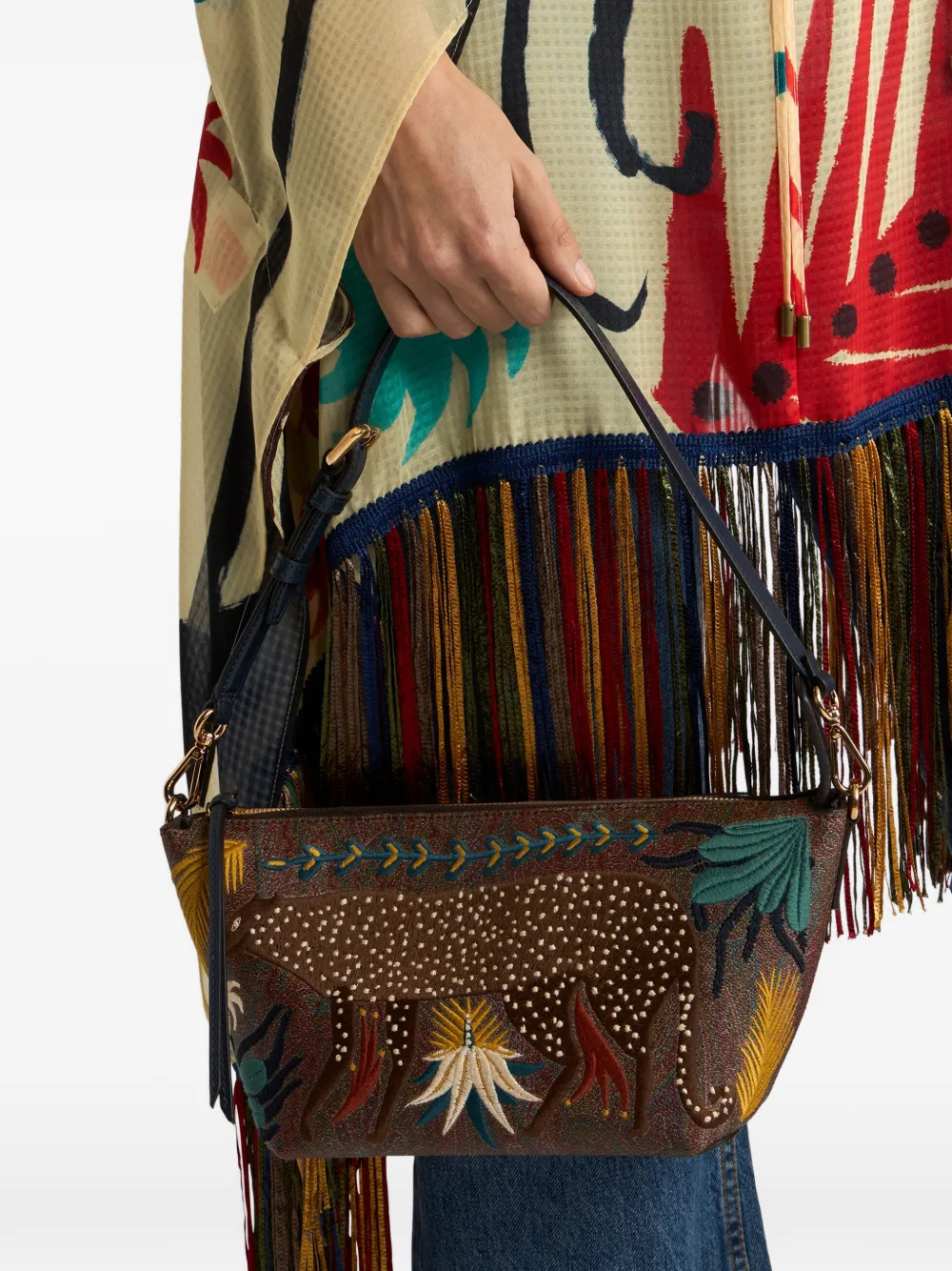 ETRO x Tabby Booth Arnica crossbodytas met borduurwerk Bruin