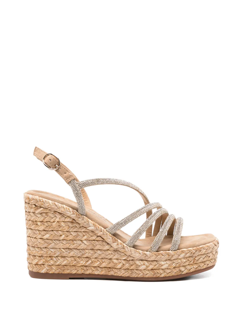 ALMA EN PENA crystal-embellished wedge sandals Beige