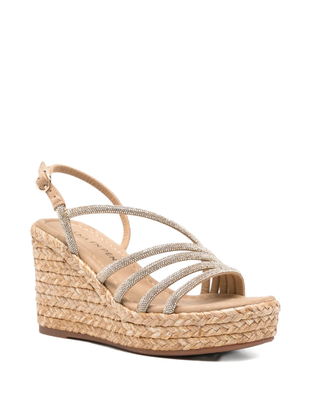 ALMA EN PENA crystal-embellished wedge sandals Beige