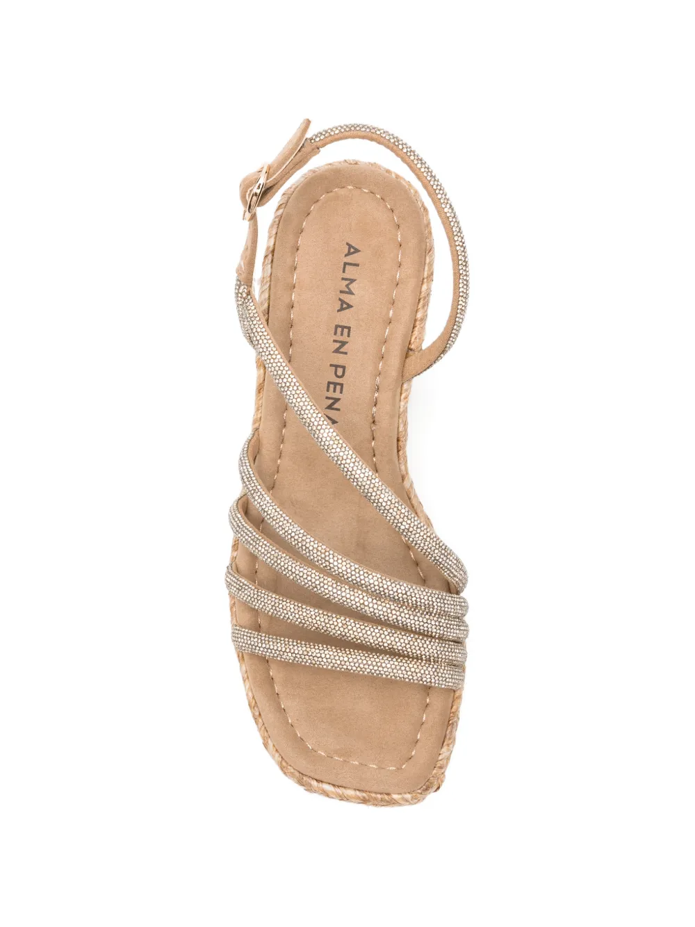 ALMA EN PENA crystal-embellished wedge sandals Beige