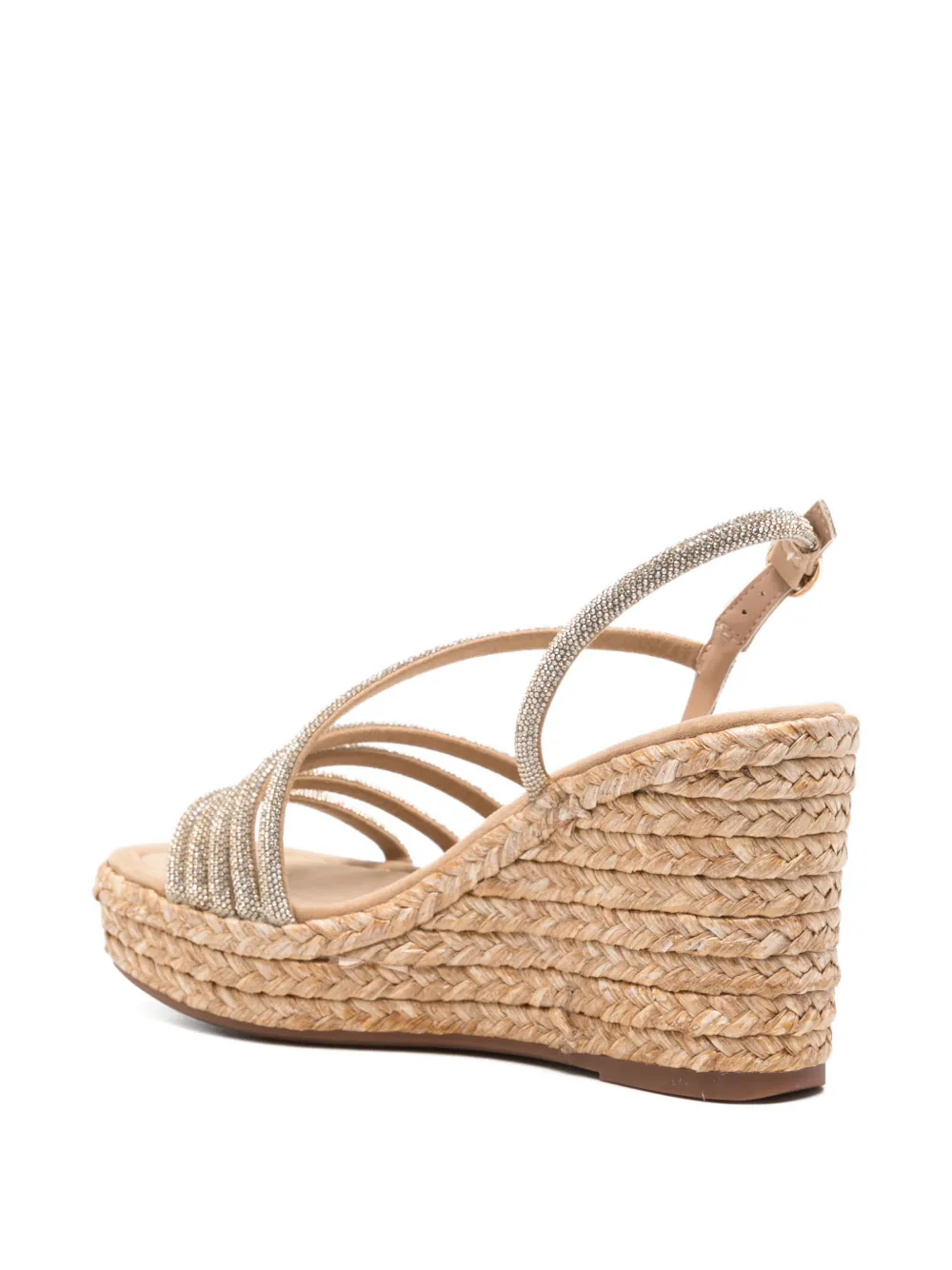 ALMA EN PENA crystal-embellished wedge sandals Beige