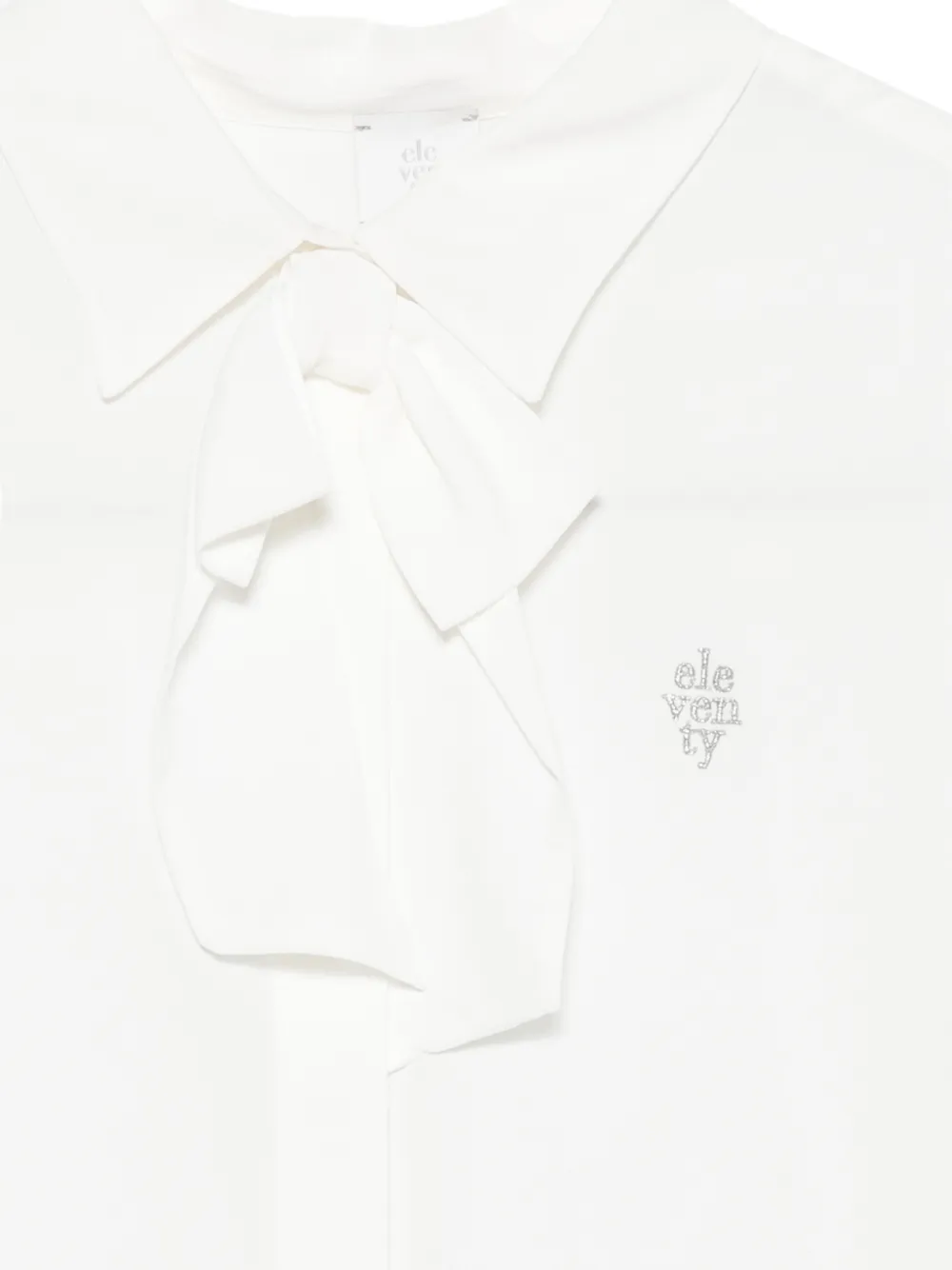 Eleventy Kids Blouse verfraaid met logo en strik Wit